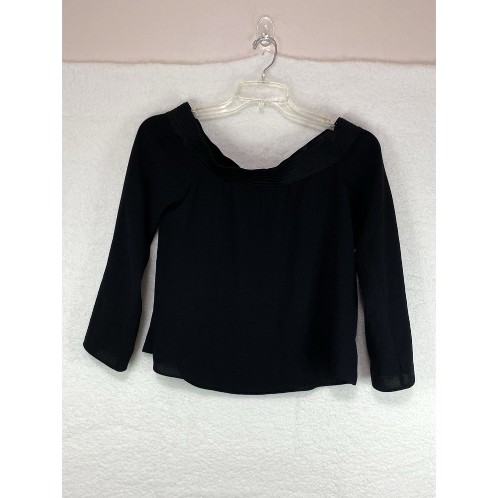 New With Tags, ZARA Black Half Bell Sleeve Round Top Blouse‎ Business